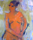 Oli sobre tela.  Titol: Nu. 61x50 cms.